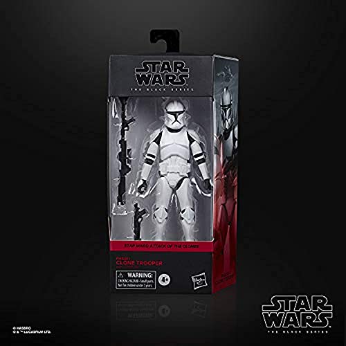 Star Wars The Black Series Phase I Clone Trooper Toy 6-Inch Scale The Clone Wars Collectible Action Figure, Kids Ages 4 and Up