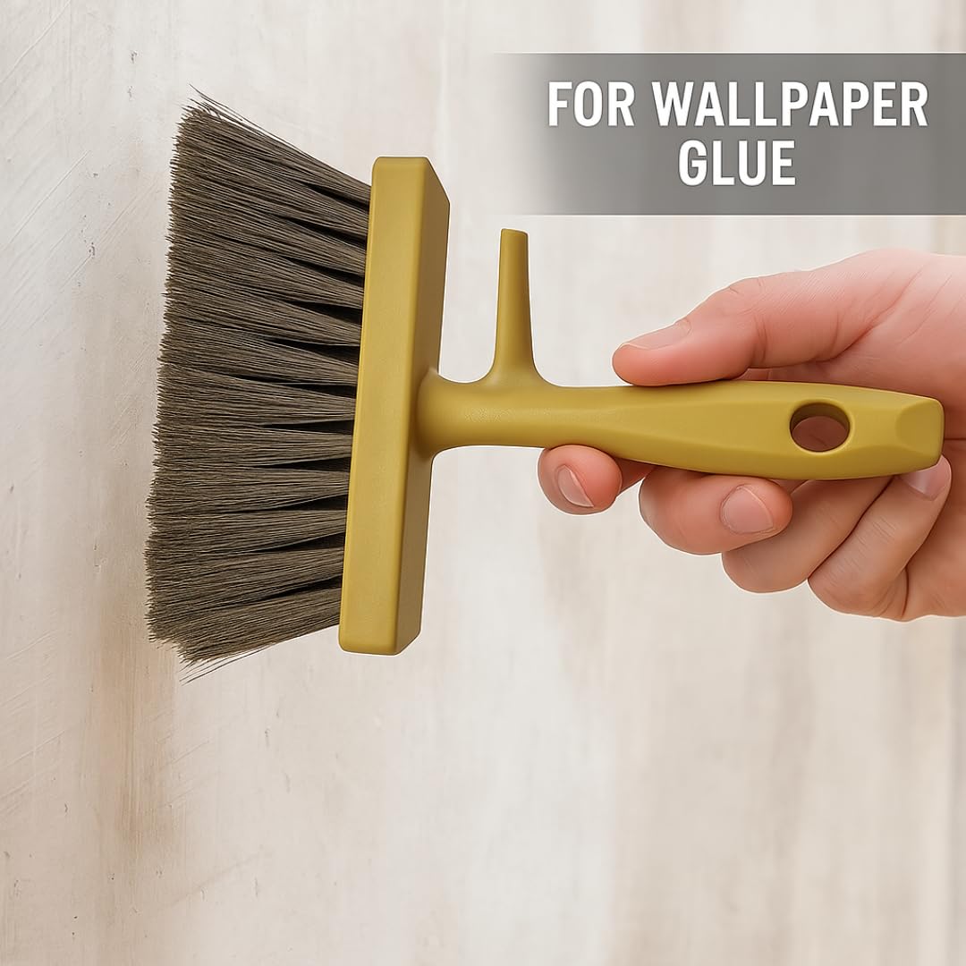 Tsekouri Wallpaper Paste Kit - Set Includes 8 Piece Wallpaper Kit Containing Wallpaper Paste Brush and Smoother, Wallpaper Seam Roller, Wall Paper Scraper Tool & Measuring Tape