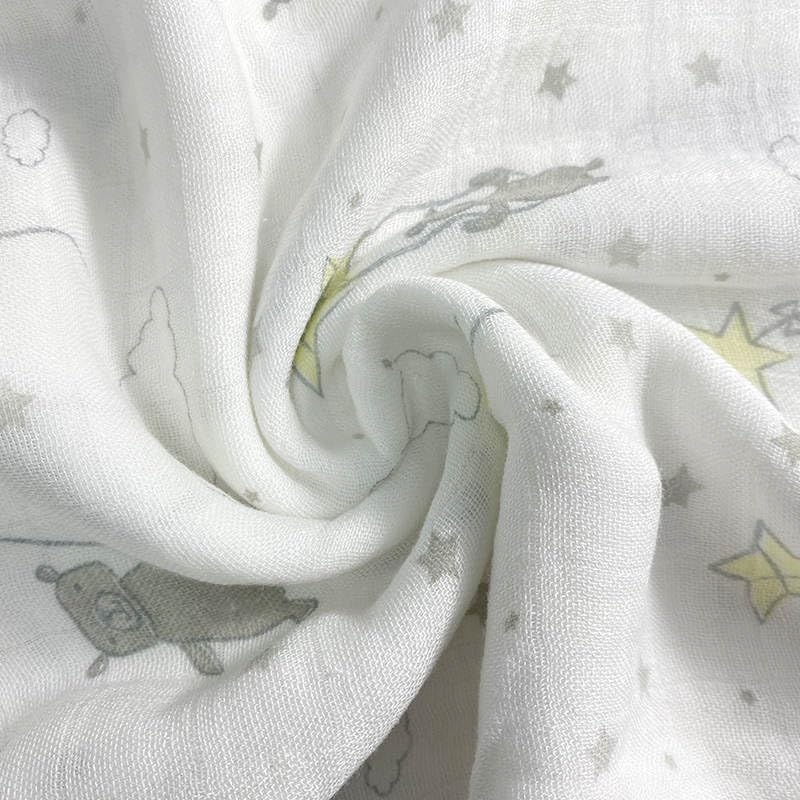 Alimos Organic Bamboo and Cotton Muslin Cloths - Soft and Gentle Baby Swaddle Blankets - Multi-Purpose Burp Cloths and Nursing Covers