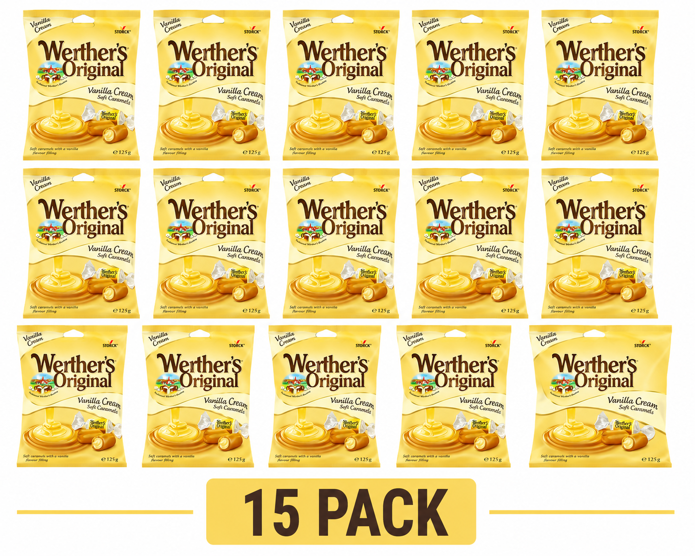 WERTHERS ORIGINAL VANILLA CREAM 15 pack - 15x125g