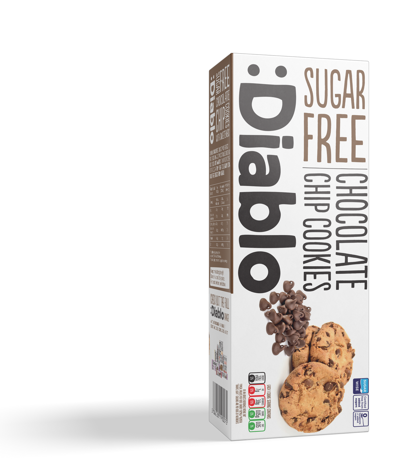 Diablo Sugar Free Chocolate Chip Cookies 130g box