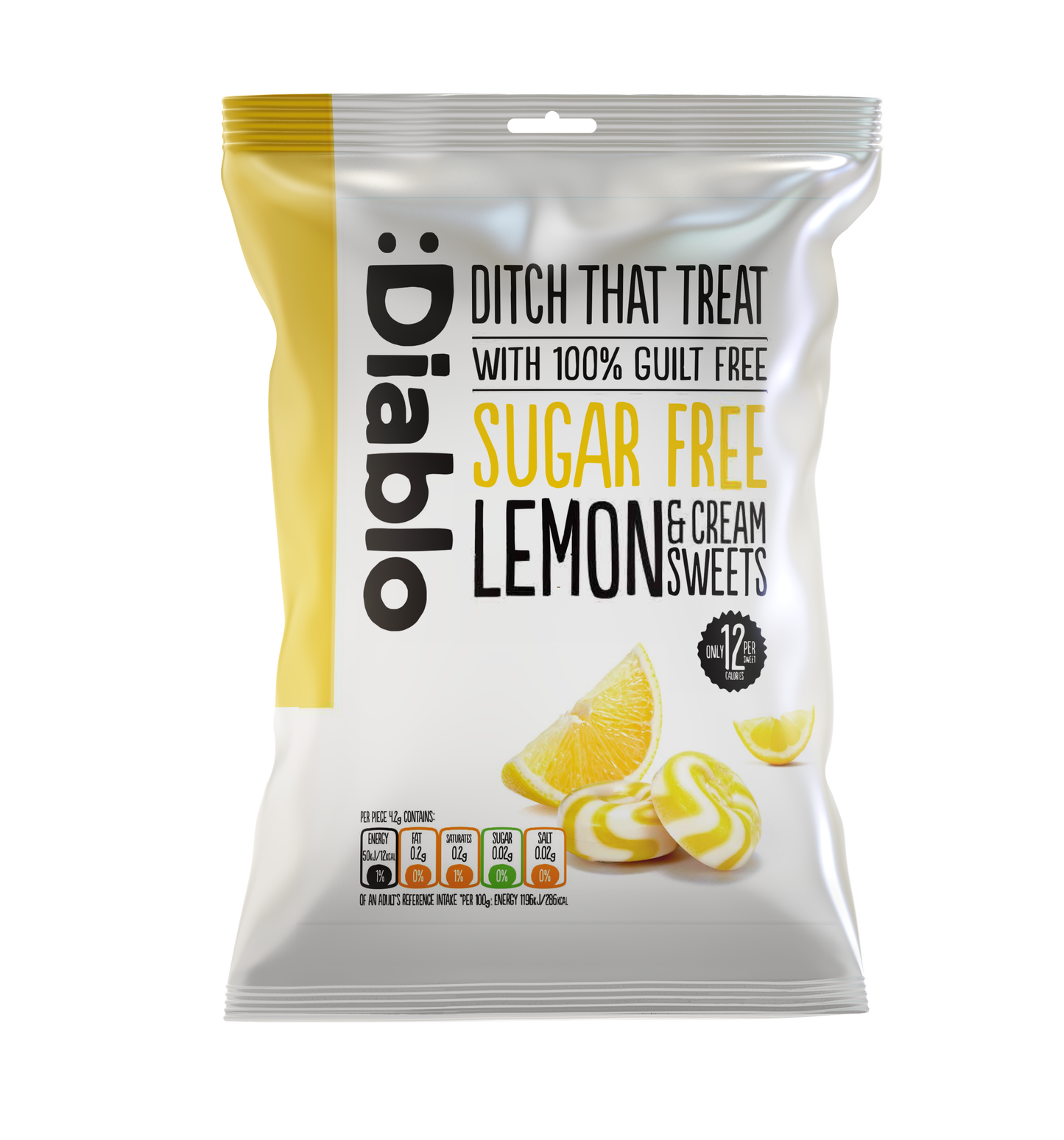 Diablo Sugar Free Lemon & Cream Sweets 75g bag