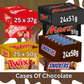 Mars Chocolate Full Cases Choose from Snickers, Twix, Maltesers, Mars Bars, 24-25 Packs UK Treats