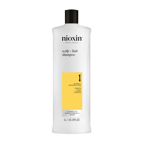 Nioxin System 1 Scalp + Hair Shampoo - Hair Thickening Shampoo For Natural Hair with Light Thinning - with Biotin & Niacinamide (1l)