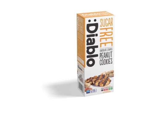 Diablo Sugar-Free Cookies – Mixed Flavours No Sugar Cookies Luxury Biscuits, Healthy Crunchy Snacks Gift Box for Adults, Kids and Families – Coconut, Peanuts, Chocolate Chip, Pack of 3