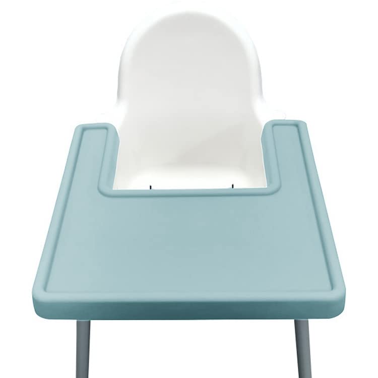 Alimos High Chair Baby Mat Tray Made For IKEA ANTILOP BPA Free Accessories Full Cover Silicone Placemat Dishwasher Safe (Ether)