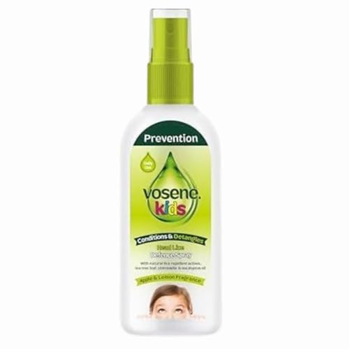 Vosene Kids Head Lice Defence Spray 150ml x 6 – Daily Conditioning Detangler - Apple & Lemon Fragrance