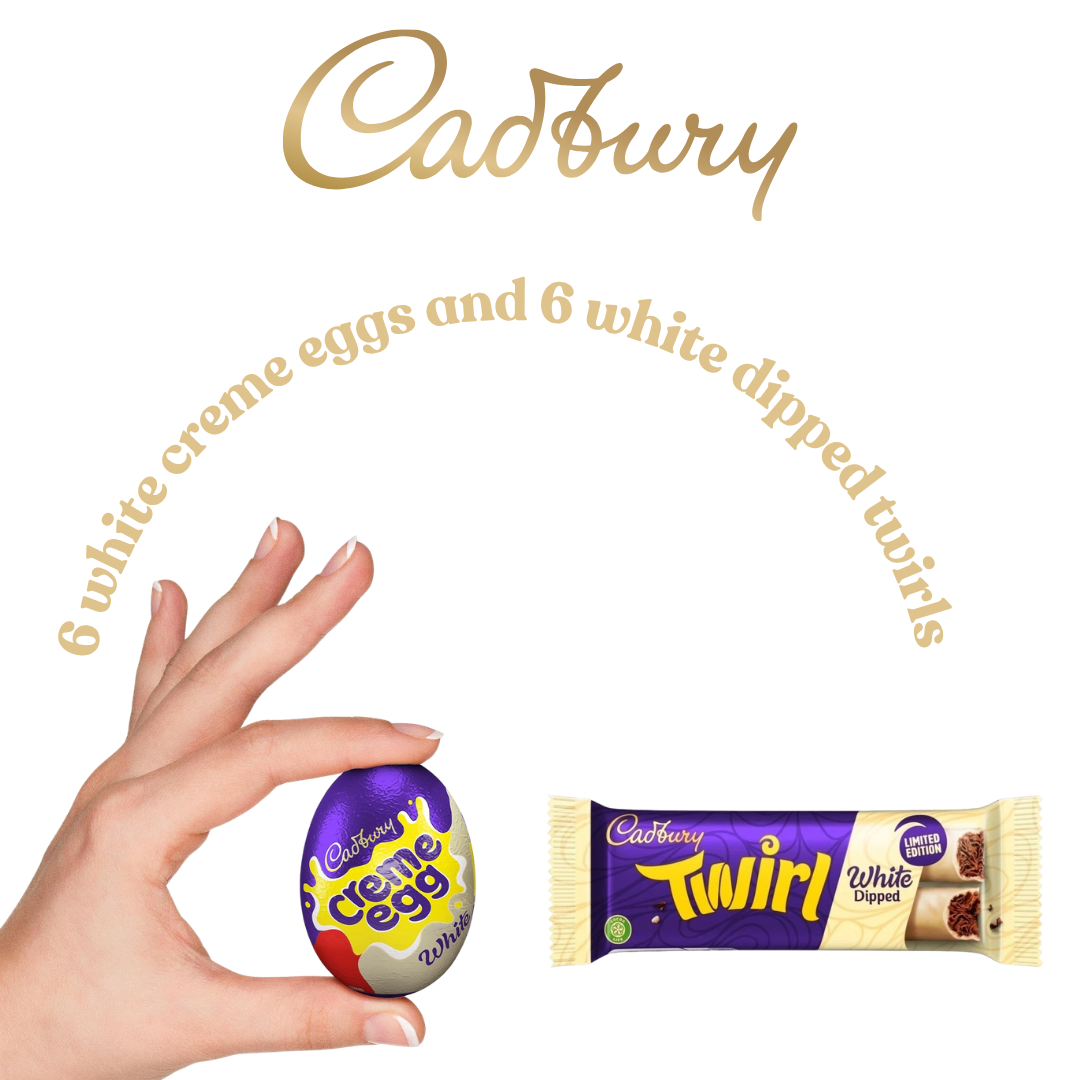 Cadbury White Chocolate Bundle ( 6 White Dipped Twirls + 6 White Creme Eggs )