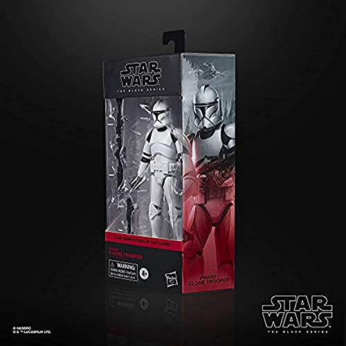 Star Wars The Black Series Phase I Clone Trooper Toy 6-Inch Scale The Clone Wars Collectible Action Figure, Kids Ages 4 and Up