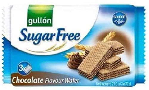 Gullon Sugar Free Wafer Biscuits 10 x 210g Packs - Variety (5 x Vanilla + 5 x Chocolate)