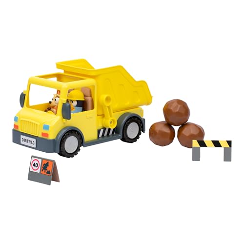 Bluey Dump Truck, With Load and Unload Feature, Get Some Work Done With Exclusive Hard-Hat and Muddy Bingo,
