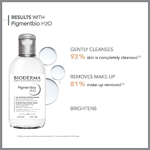 Bioderma Pigmentbio H2O Micellar Water - Anti-Dark Spot Brightening Cleanser Formulated for Skin with Hyperpigmentation, Gentle Make Up Remover, 250ml