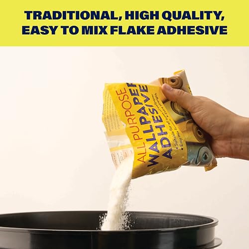 Bartoline All Purpose Wallpaper Adhesive 10 Roll – Mixes in 30 Seconds, Ready in 4 Minutes Strong Starch-Based Flake Paste for All Wallpaper Types and Polystyrene Tiles, Easy Spread, Long-Lasting Hold