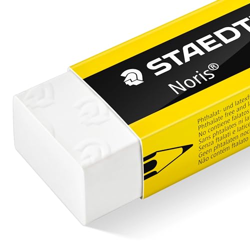 STAEDTLER 526 N20 Noris Eraser, Latex & Phthalate-Free - Medium Size 65x23x13mm (Pack of 20)