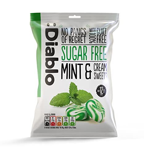 Diablo Sugar-Free Candy Variety Pack - Healthy Sweets Sweetened with Maltitol, Sugar-Free Treats for All Occasions, Ideal for Gift Boxes, Mother’s Day & Father’s Day – 75g Each, 4 Packs