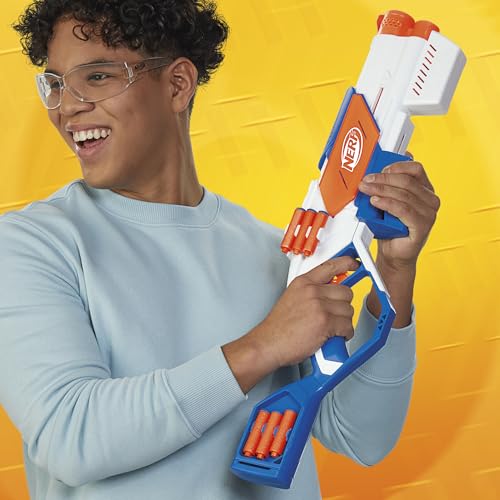 Nerf N Series Strikeback Blaster with Snapback Action, Internal 6-Dart Clip & 12-Dart Storage, Includes 18 Official N1 Foam Darts, High-Performance Toy Blaster for Kids 8 For Kids