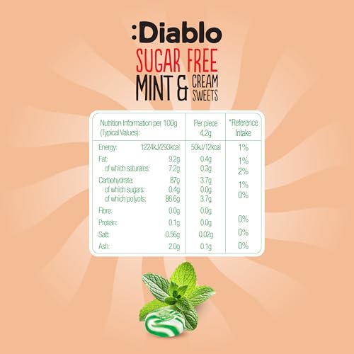 Diablo Mint & Cream Sweets 75g (Pack of 16)