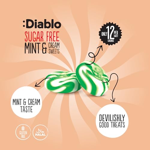 Diablo Mint & Cream Sweets 75g (Pack of 16)