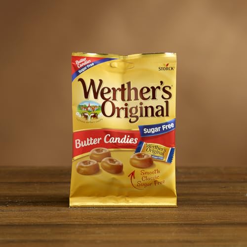 Werther's Original Sugar Free Butter Candies, Guilt-Free Indulgence with Rich, Buttery Flavour, 80 g (Pack of 18)