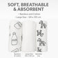Alimos Organic Bamboo and Cotton Muslin Cloths - Soft and Gentle Baby Swaddle Blankets - Multi-Purpose Burp Cloths and Nursing Covers (120_x_120_cm, Black & White)
