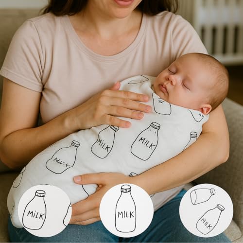 Alimos Organic Bamboo and Cotton Muslin Cloths - Soft and Gentle Baby Swaddle Blankets - Multi-Purpose Burp Cloths and Nursing Covers (120_x_120_cm, Black & White)
