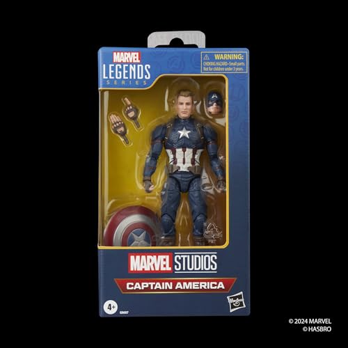 Marvel Legends Series Captain America, Avengers: Endgame Collectible 15-cm Action Figure, Red, White, Blue