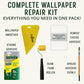 Solvite Wallpaper Repair Adhesive Tube (56g) with Foam Seam Roller, Smoother Tool With 0.9cm Brush & Cleaning Cloth – Complete Wallpaper Repair Set by Tsekouri