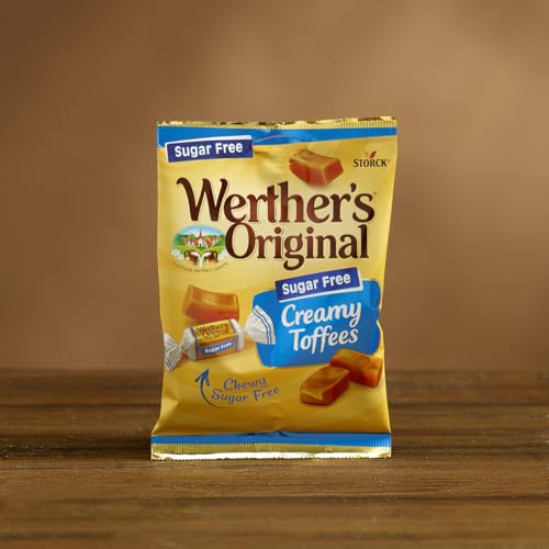 Werther's Original Sugar Free Creamy Toffees, No Sugar But All the Creamy Toffee Taste You Love, 80 g (Pack of 18)