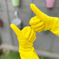 Elbow Grease Rubber Gloves Cotton Lined Extra Strong Non-Slip Size Medium,Yellow, 7.0 gram (Pack of 2)