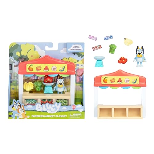 Bluey Mini Playsets Bluey Farmers Market Playset Includes Articulated Bluey Figure With Shopping Bag And Accessories With Dollarbucks