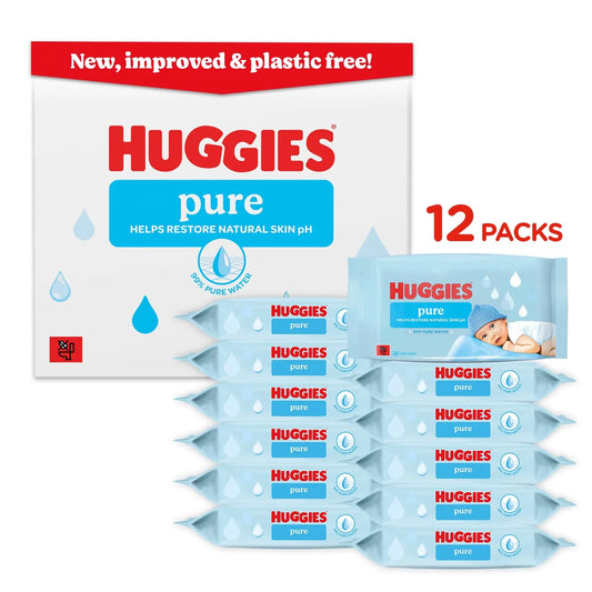 Huggies Pure Baby Wipes 12 x 48 Pack