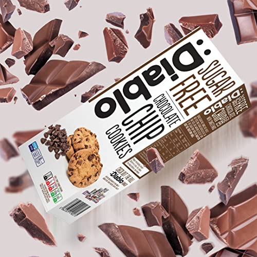 Diablo Sugar-Free Cookies – Mixed Flavours No Sugar Cookies Luxury Biscuits, Healthy Crunchy Snacks Gift Box for Adults, Kids and Families – Coconut, Peanuts, Chocolate Chip, Pack of 3