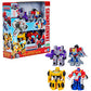 Transformers Toys Heroes vs Villains 4-Pack, Autobot and Decepticon 11-cm Action Figures, Preschool Robot Toys for Children Aged 3 and Up