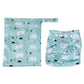 Alimos Swim Nappy and Waterproof Bag Washable Reusable for Happy Baby (0-3 Years) UK Brand