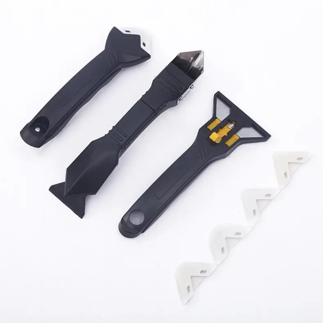 Sealant Application Bundle To Work With UniBond Anti-Mould Kitchen & Bathroom Sealant Includes Silicone Finishing Tool (3-in-1), Smoothing Kit & Precision Caulking Gun