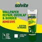 Solvite SLV1574677 Overlap & Border Adhesive Tube – Ready-to-Use Wallpaper Border & Seam Glue, Extra Strong Edge Bonding Adhesive, Precision Applicator Tube for Repairs & Finishing