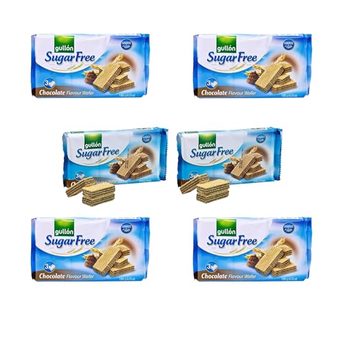 Gullon Sugar Free Chocolate Cream Wafers 180g (PACK OF 6)