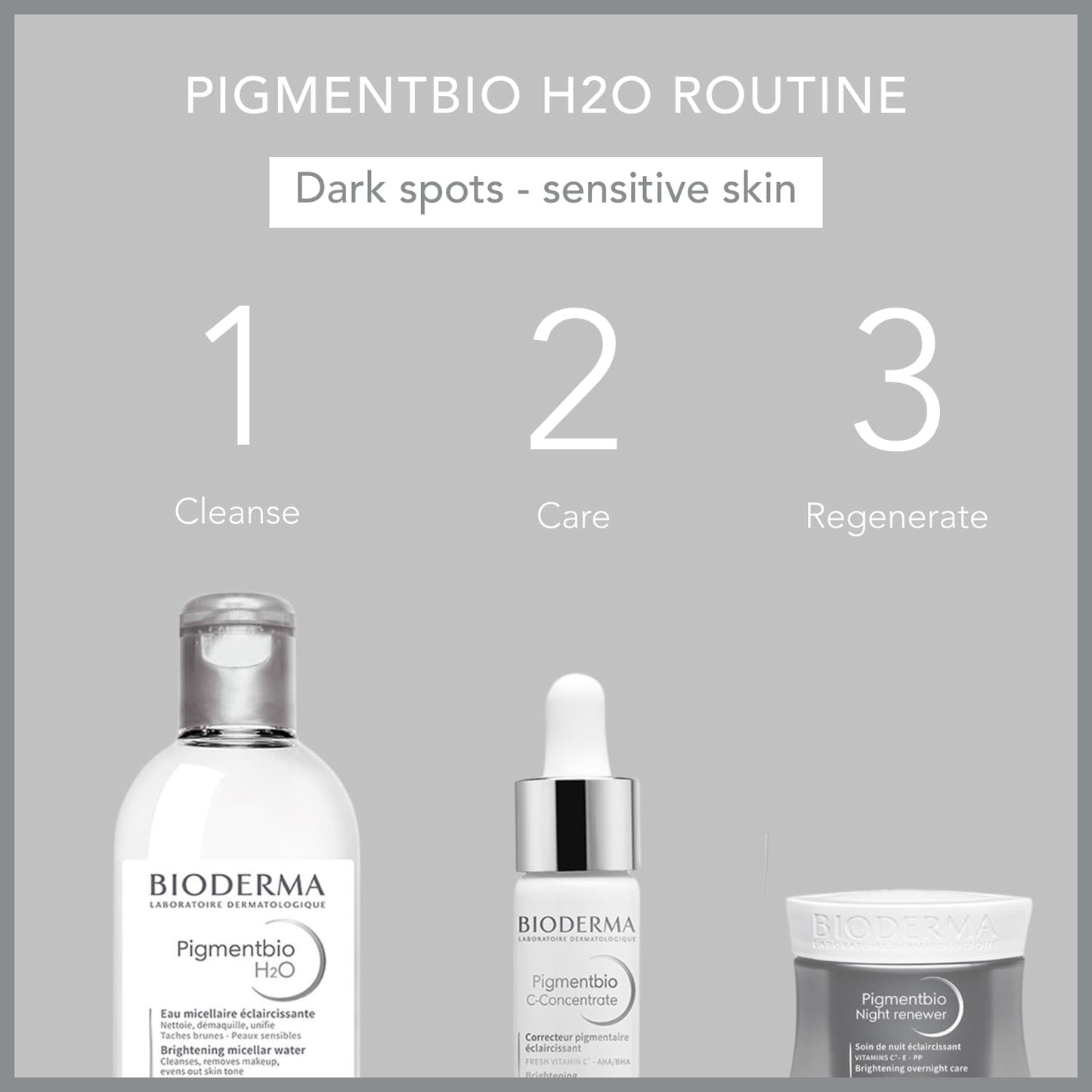 Bioderma Pigmentbio H2O Micellar Water - Anti-Dark Spot Brightening Cleanser Formulated for Skin with Hyperpigmentation, Gentle Make Up Remover, 250ml