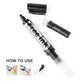 Alimos Whiteboard Marker Set, 20 Pens, 3mm Round Tips, Refillable, High Performance Ink, Writes on Glass & Whiteboards (Black and Blue)