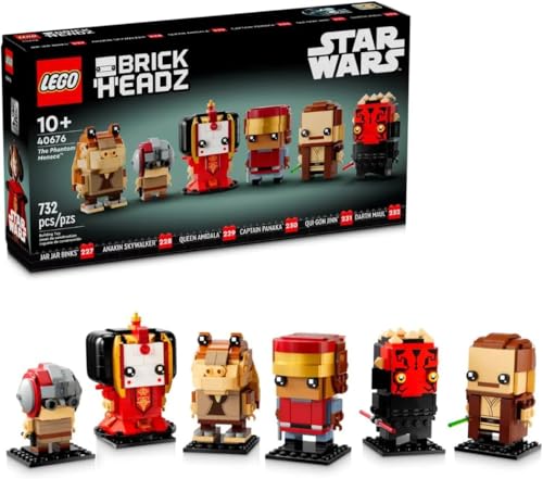 LEGO 40676 Brickheadz Star Wars The Phantom Menace 10+ 732 Pieces With Buildable Figures of Various Characters