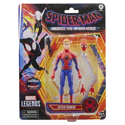 Marvel Legends Series Peter Parker, Spider-Man: Into the Spider-Verse Collectible 6 Inch Action Figure, Rot Und Blau
