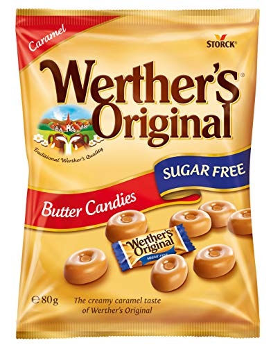 Werther's Original Sugar Free Butter Candies, Guilt-Free Indulgence with Rich, Buttery Flavour, 80 g (Pack of 18)