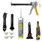 Tsekouri Set - Bundle With Sealant Gun, Silicone Tool Finishing 3 in 1 Kit Smoothing Set With One Hour Fast Drying Decorators Caulk White 300ml