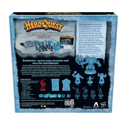 Avalon Hill HeroQuest The Frozen Horror Quest Pack for Ages 14 and Up, Requires Hero Quest Game System to Play, 64 x 267 x 267 Millimeters