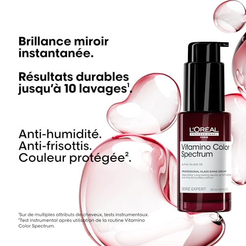 L'Oréal Professionnel Glass Shine Serum, Concentrated Serum Mirror, Protects & Provides Intense Shine, Vitamino Color Spectrum, 30ml