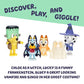 Bluey Figure 4-Packs, Halloween, 2.5 Inch Poseable Figures of Bluey, Bingo, Chloe and Lucky Dressed In Halloween Costumes, With Accessories