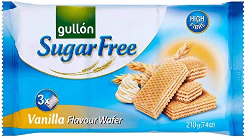 Gullon Sugar Free Wafer Biscuits 10 x 210g Packs - Variety (5 x Vanilla + 5 x Chocolate)
