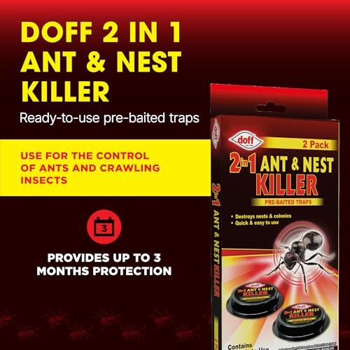Doff 2-in-1 Ant & Nest Bait Killer | Pre-Baited Stations for Ant Control | Indoor & Outdoor Use | Safe for Pets & Children | Easy to Use