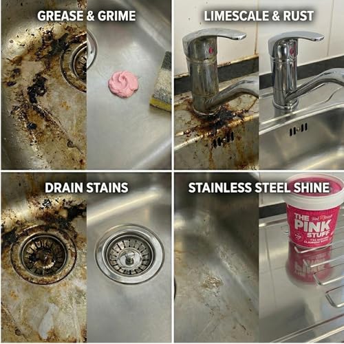 The Pink Stuff Miracle Cleaning Paste (2 x 850g Value Pack) – The All-Purpose Cleaner for Grease, Grime, Rust, and Limescale – Vegan & Cruelty-Free
