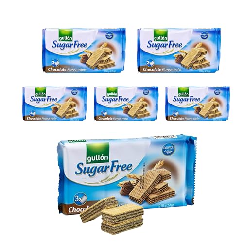 Gullon Sugar Free Chocolate Cream Wafers 180g (PACK OF 6)